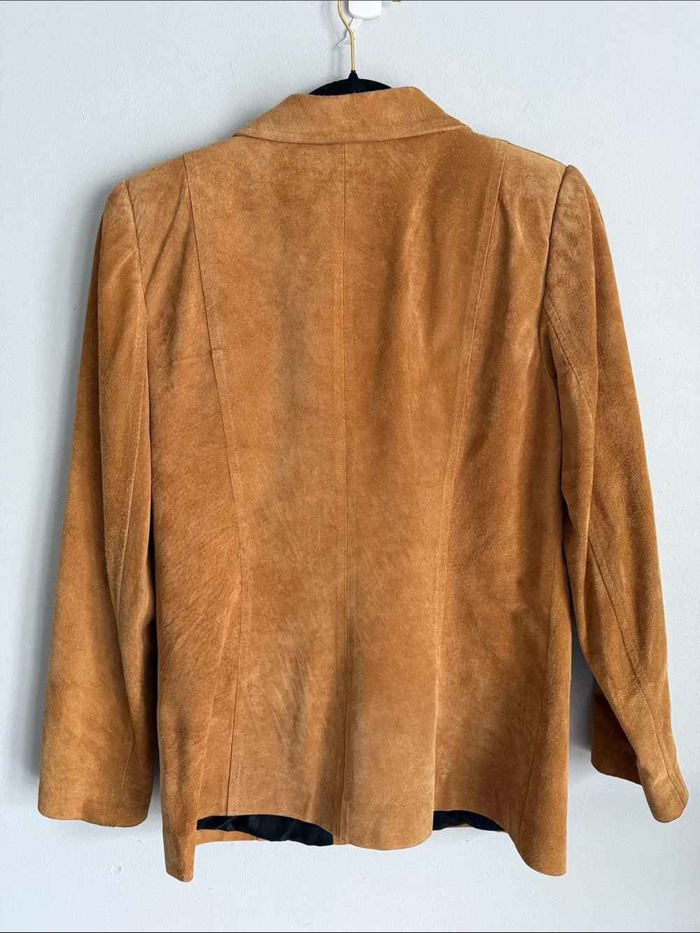 Vintage Women’s Suede Leather Zip Jacket in Tan